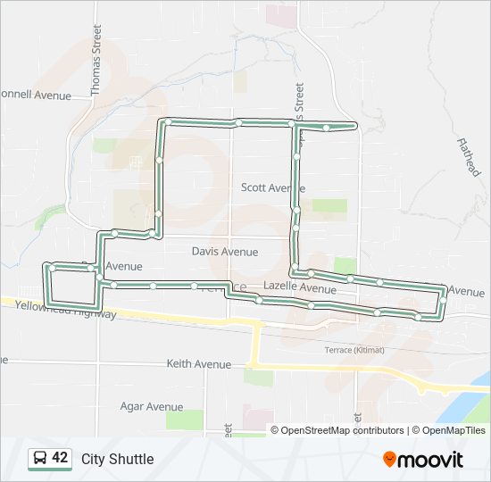 42 bus Line Map