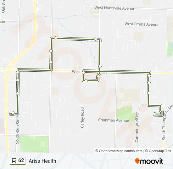 62 Bus Line Map