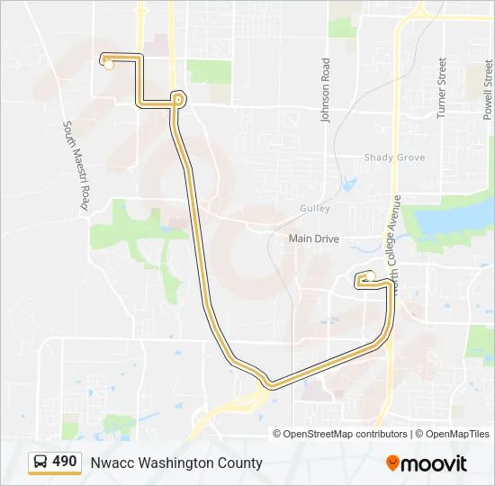 490 Bus Line Map