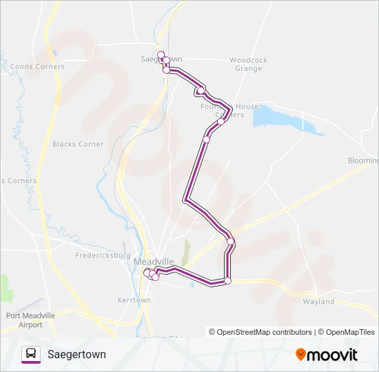 SAEGERTOWN Bus Line Map