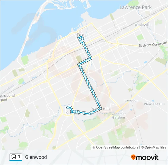 1 Bus Line Map