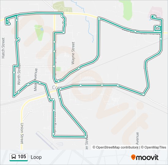 105 Bus Line Map
