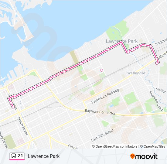 21 Bus Line Map