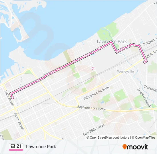 21 Bus Line Map