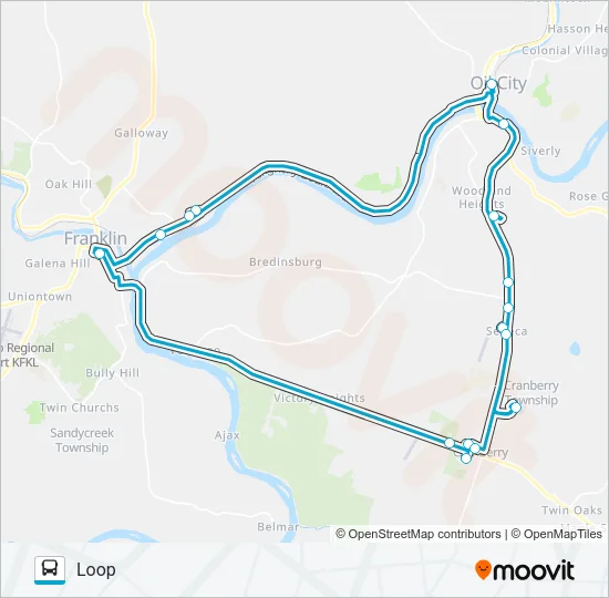 INTERCITY 1 Bus Line Map