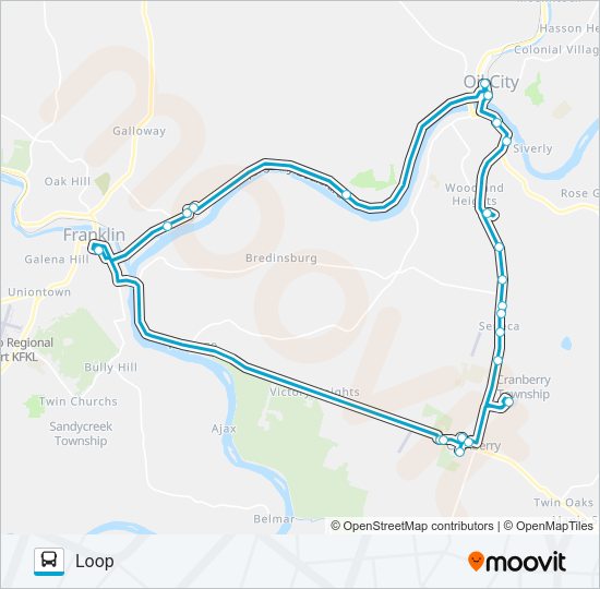 INTERCITY 2 Bus Line Map