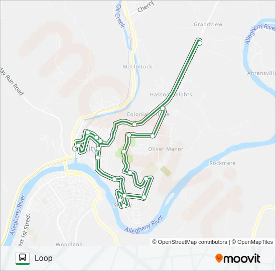 NORTH OIL CITY LOOP Bus Line Map