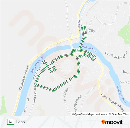 SOUTH OIL CITY LOOP Bus Line Map