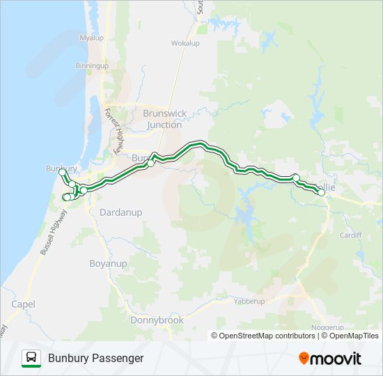 Mapa de EAST PERTH de autobús