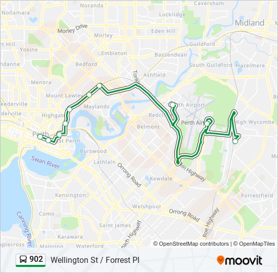 902 Route: Schedules, Stops & Maps - Wellington St / Forrest Pl (Updated)