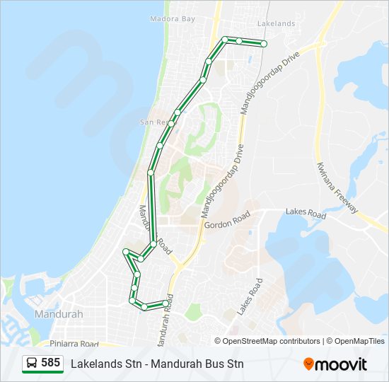 Mapa de 585 de autobús