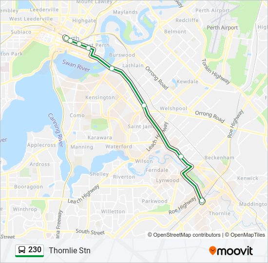 230 bus Line Map