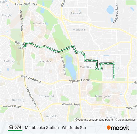 374 bus Line Map