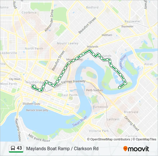 43 Bus Line Map