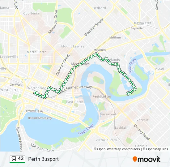 43 Bus Line Map