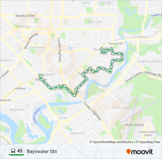 45 Route: Schedules, Stops & Maps - Bayswater Stn (Updated)