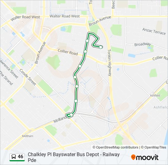 Mapa de 46 de autobús