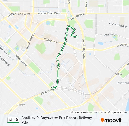 Mapa de 46 de autobús