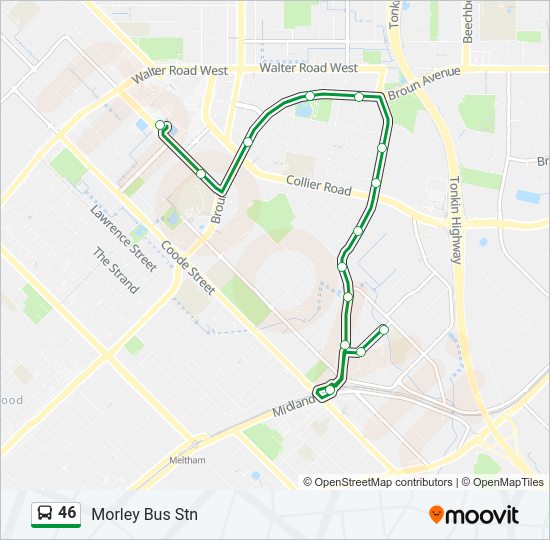 46 Route: Schedules, Stops & Maps - Morley Bus Stn (Updated)