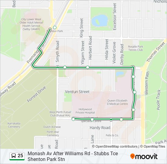 Mapa de 25 de autobús