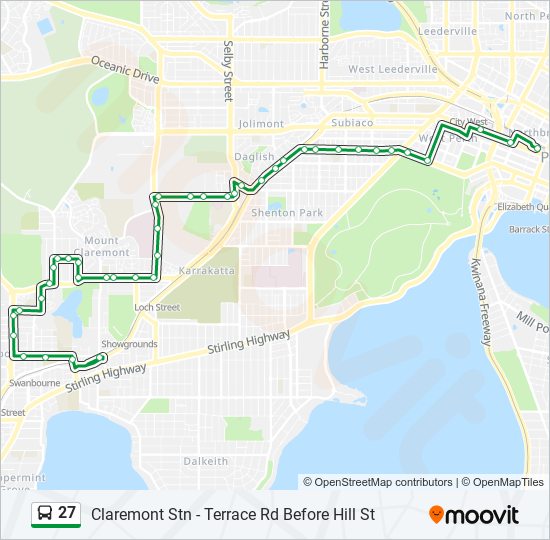 27 Route: Schedules, Stops & Maps - Perth Busport (Updated)