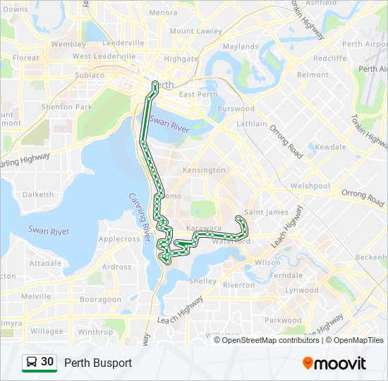 30 Route: Schedules, Stops & Maps - Perth Busport (Updated)