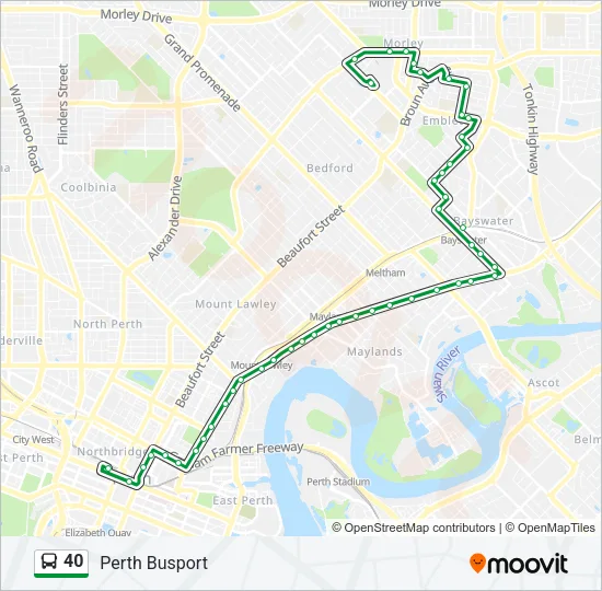 40 Bus Line Map