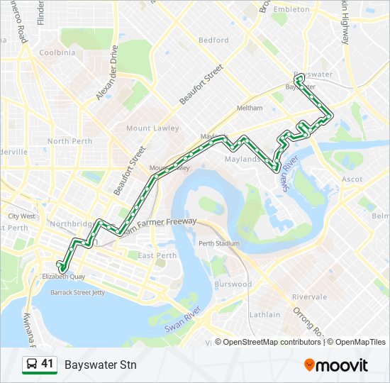 41 bus Line Map