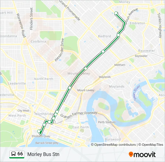 66 Bus Line Map