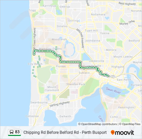 83 Route: Schedules, Stops & Maps - Perth Busport (Updated)