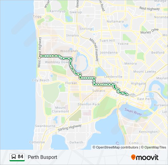 Mapa de 84 de autobús