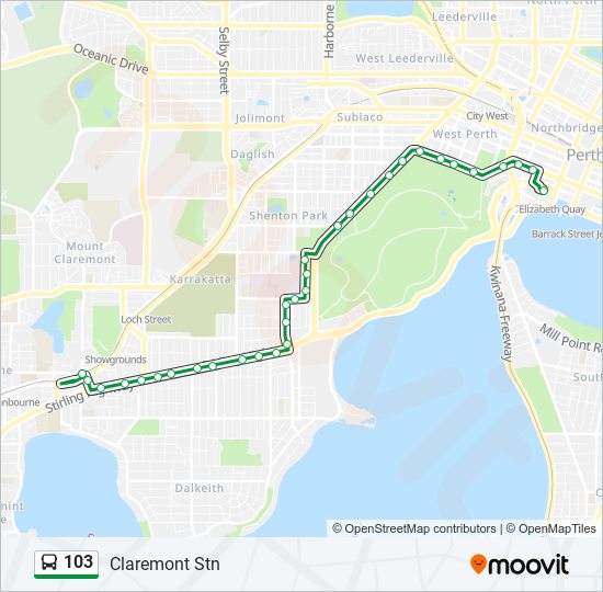 Bus 103 Route Map 103 Route: Schedules, Stops & Maps - Claremont Stn (Updated)