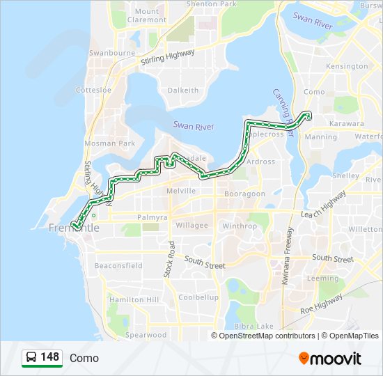 Mapa de 148 de autobús