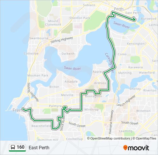 Mapa de 160 de autobús