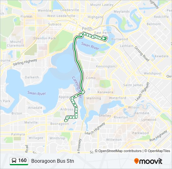 Mapa de 160 de autobús