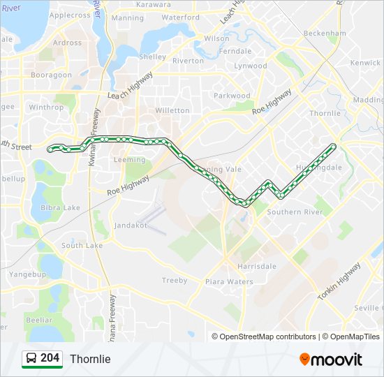 204 bus Line Map