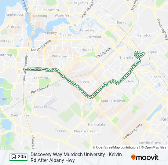 205 Route Schedules, Stops & Maps Murdoch Stn (Updated)