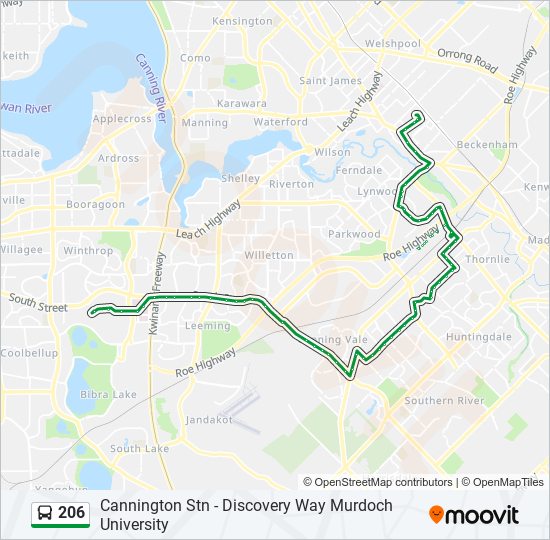 206 bus Line Map