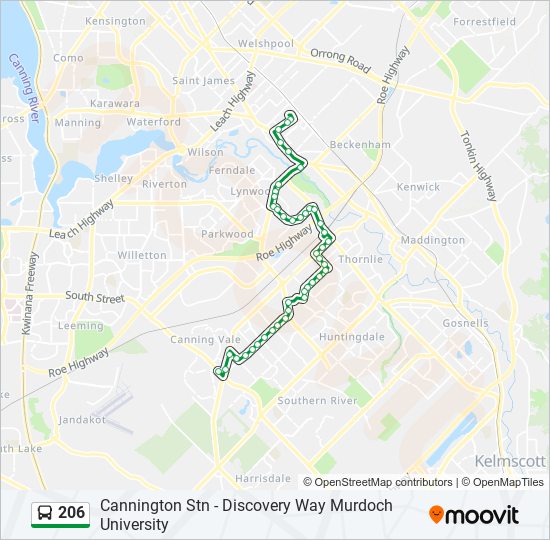 206 bus Line Map