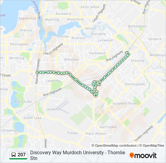 Mapa de 207 de autobús