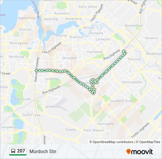 207 bus Line Map