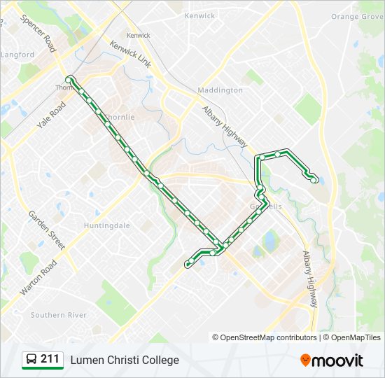 211 bus Line Map