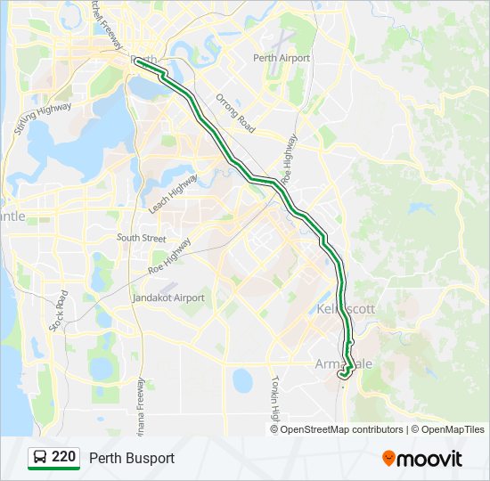 220 bus Line Map