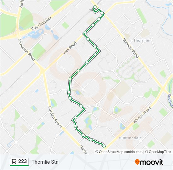 223 bus Line Map