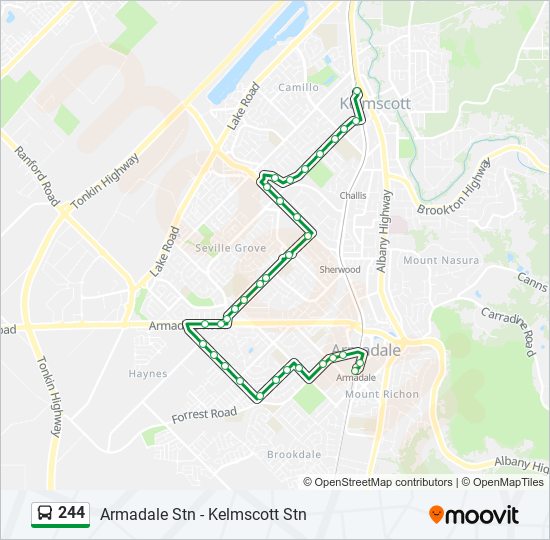 Mapa de 244 de autobús