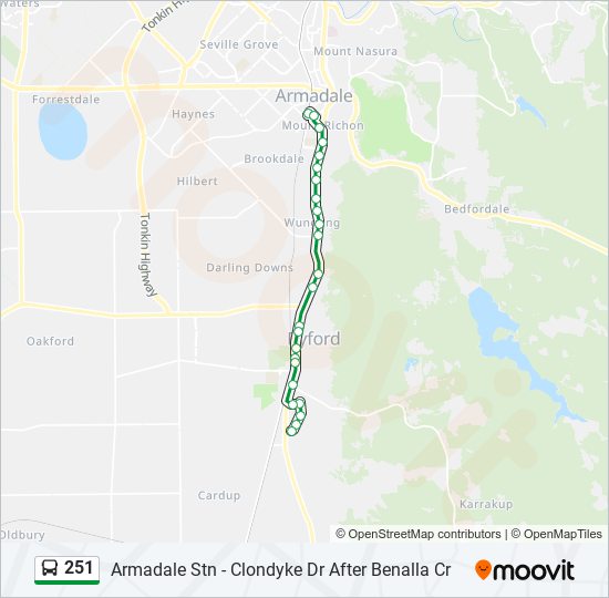 Mapa de 251 de autobús