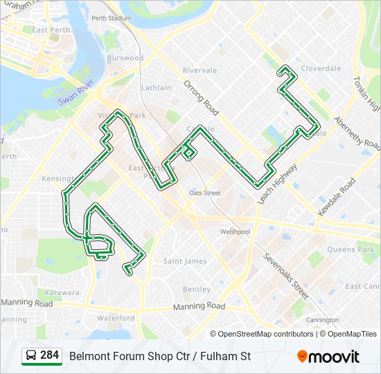 284 Route: Schedules, Stops & Maps - Belmont Forum Shop Ctr / Fulham St ...