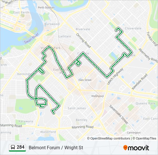 Mapa de 284 de autobús