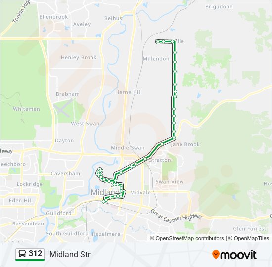 Mapa de 312 de autobús