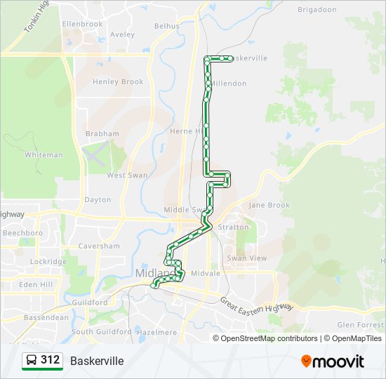 Mapa de 312 de autobús